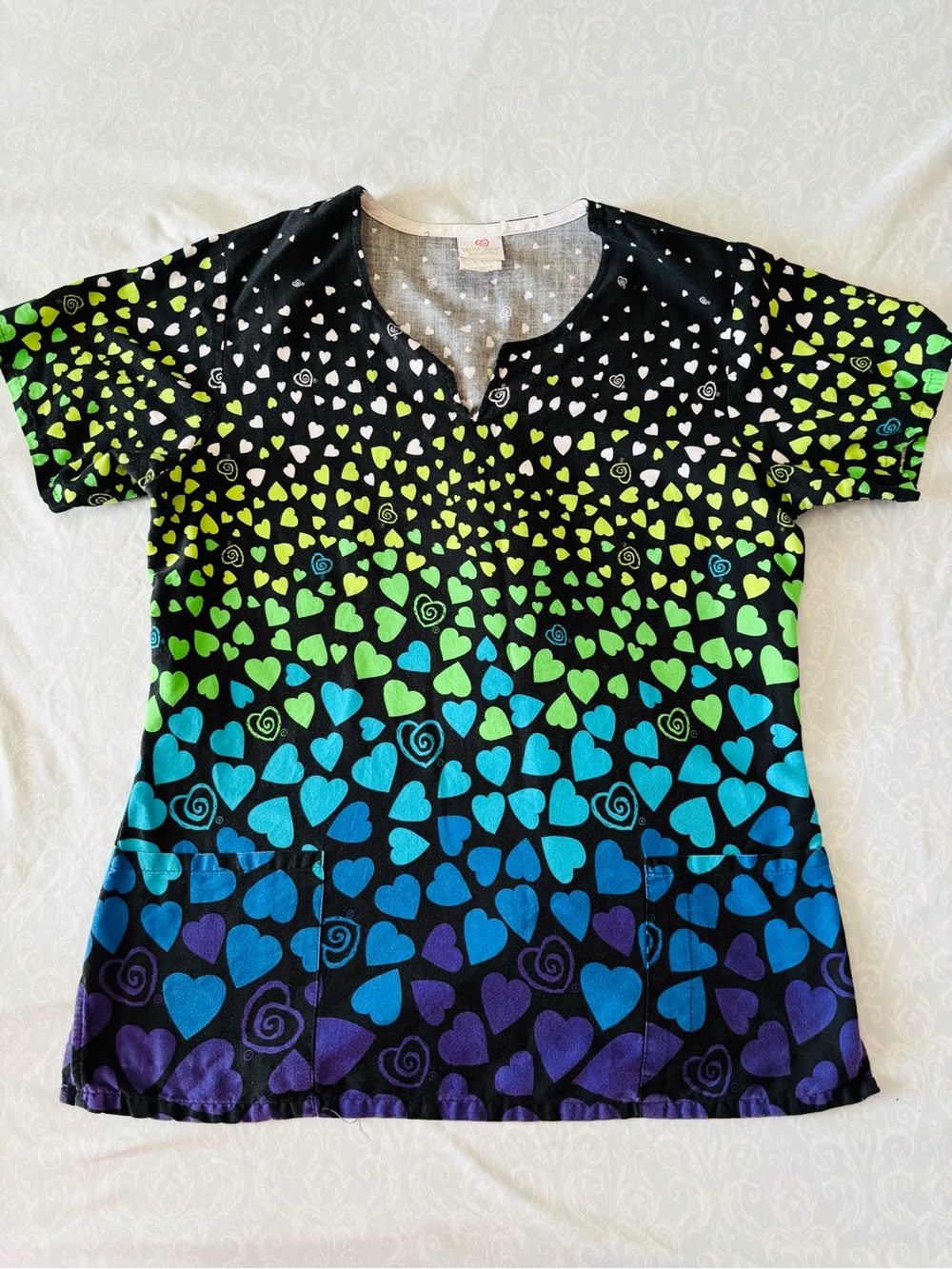 Others Follow Black Heart Gradient Tunic - Green Blue Purple